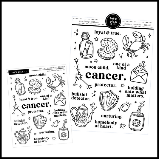Zodiac Cancer |  Deco stickers | 2 sizes | 2 paper types
