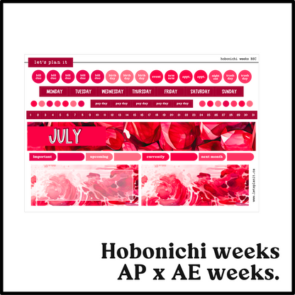 Monthly Kit: July birthstone | 8 layout options | July or Blank