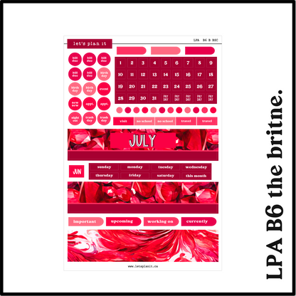 Monthly Kit: July birthstone | 8 layout options | July or Blank