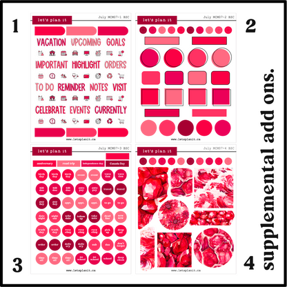 Monthly Kit: July birthstone | 8 layout options | July or Blank