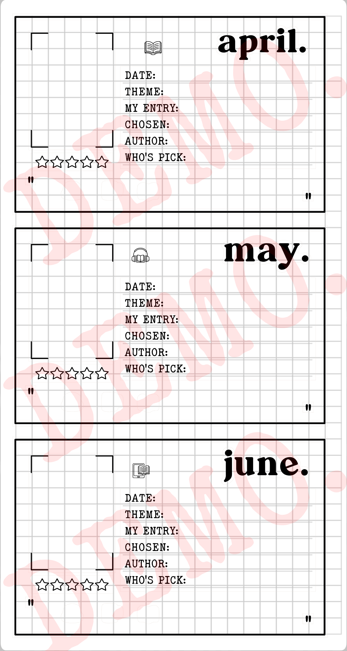 Build Your Own Book Journal | Stickers | 2 paper types|  39 variants