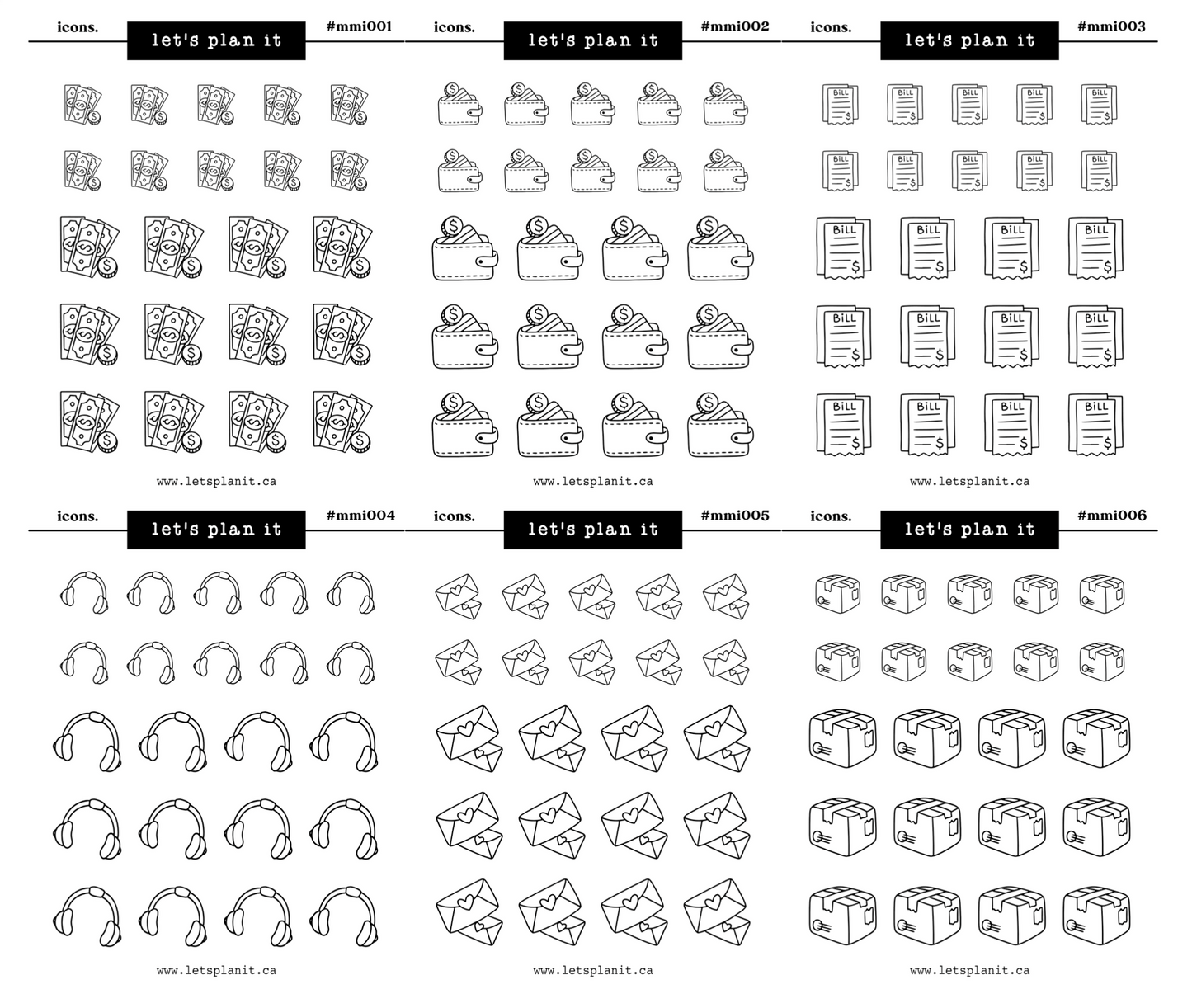 Mini Icons | 84 options | 2 paper types