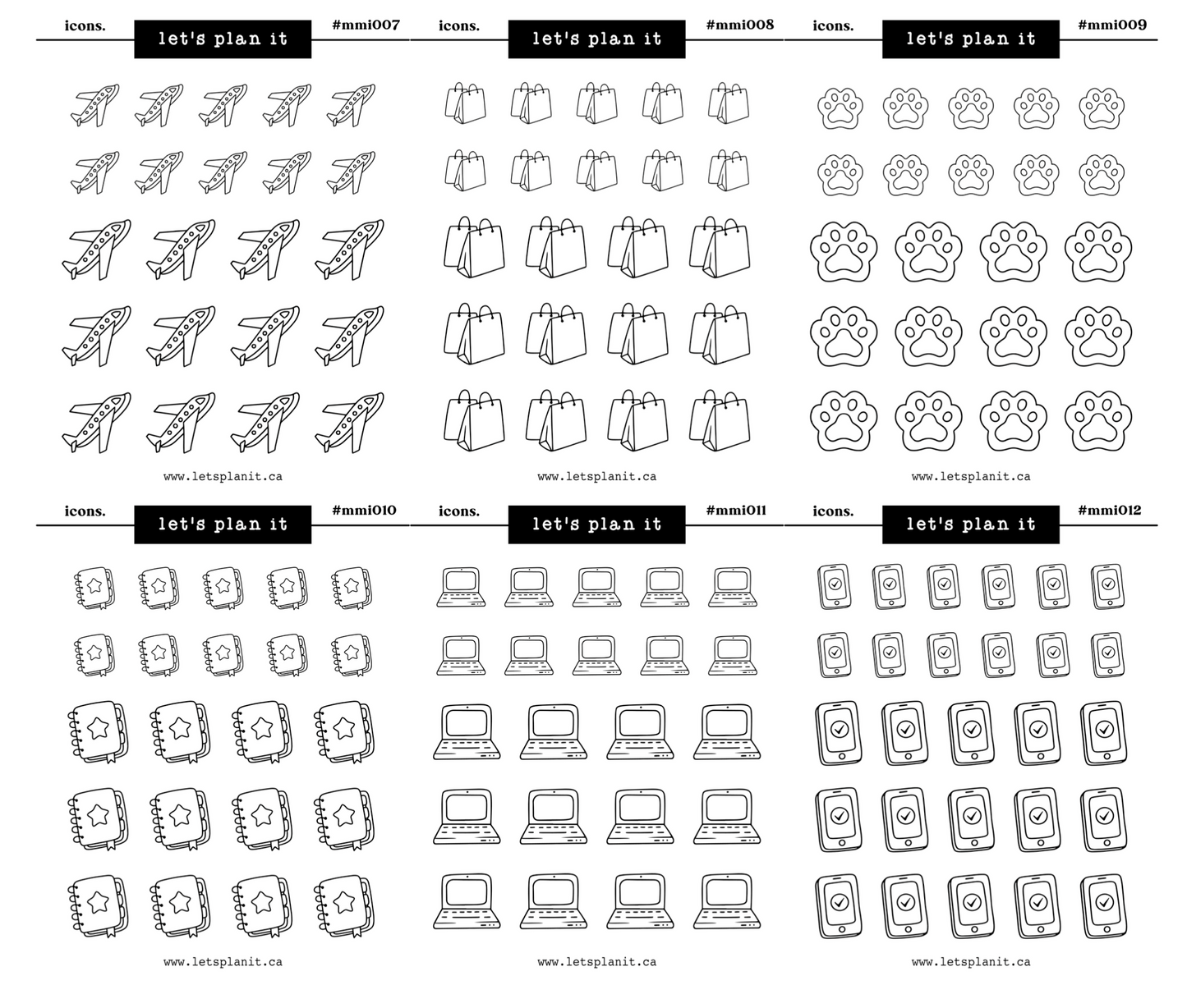 Mini Icons | 84 options | 2 paper types