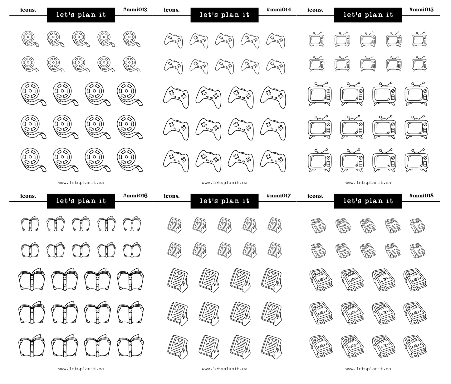 Mini Icons | 84 options | 2 paper types