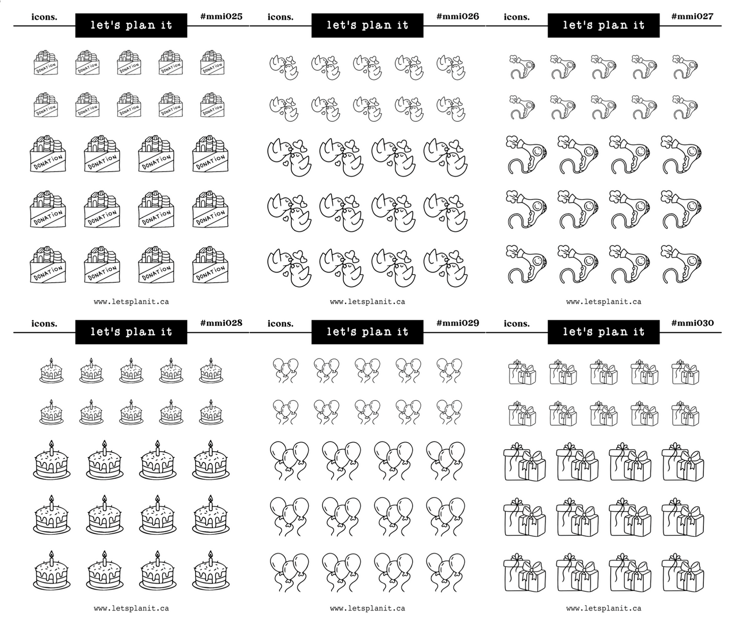Mini Icons | 84 options | 2 paper types