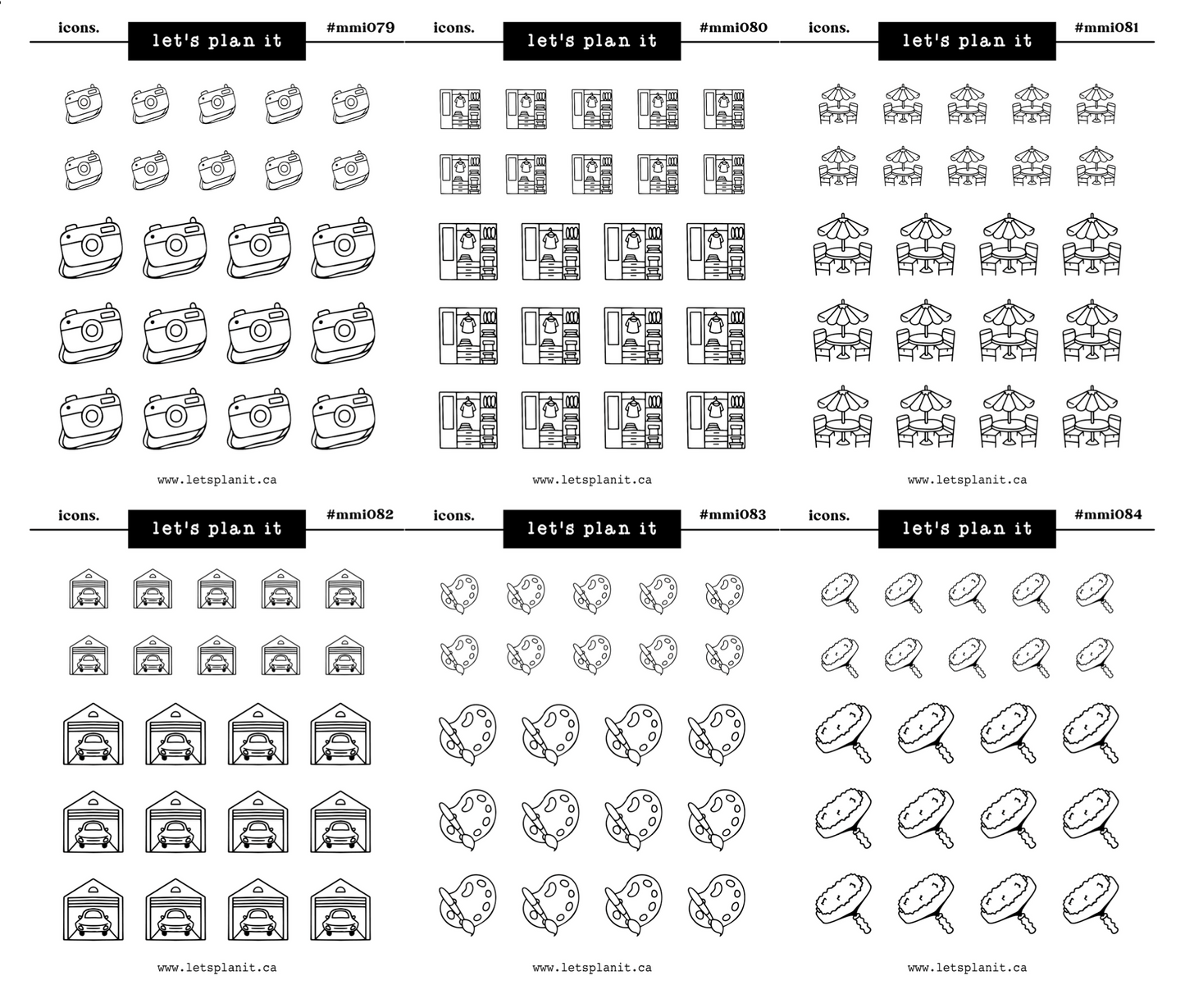 Mini Icons | 84 options | 2 paper types