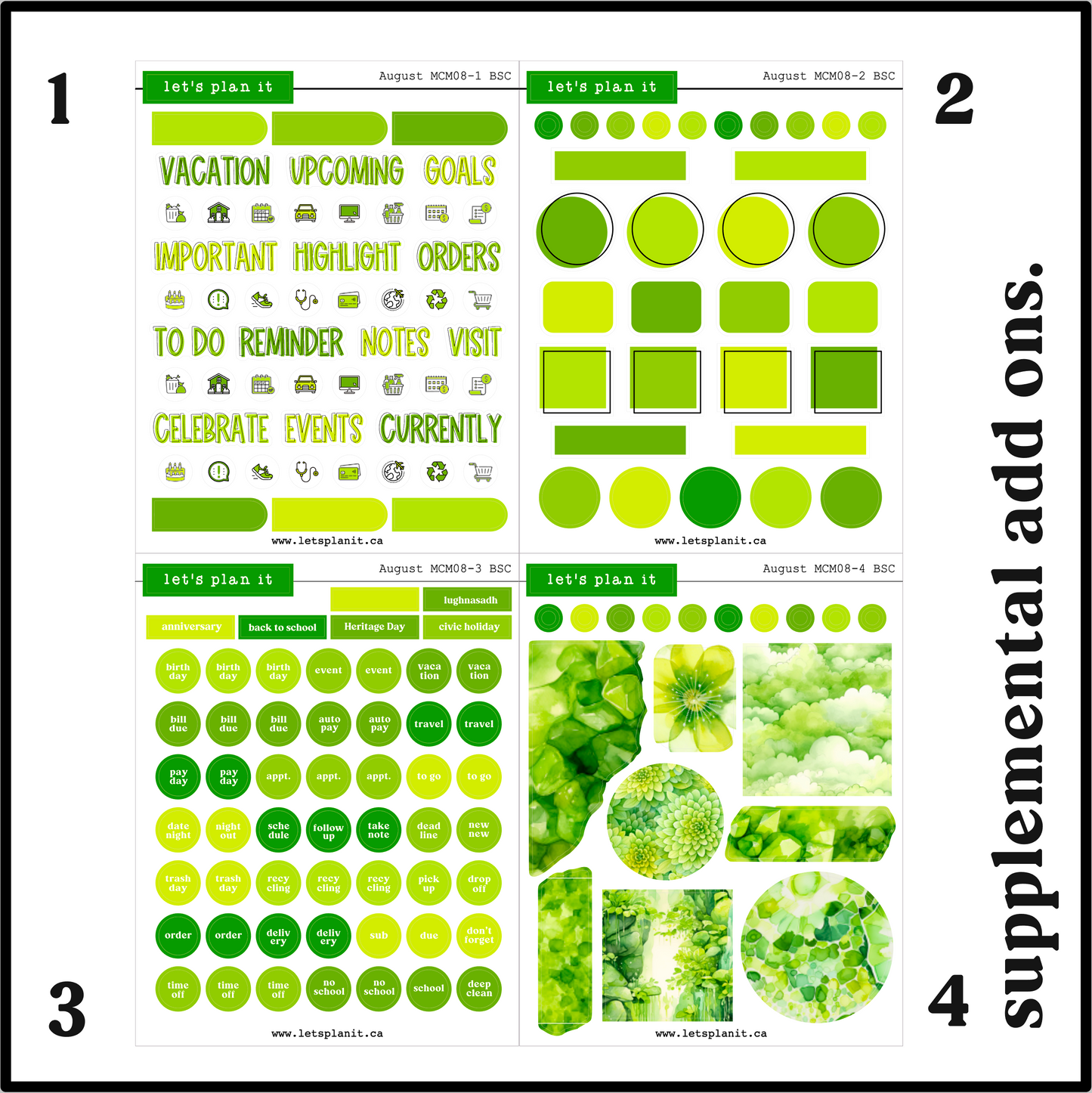 Monthly Kit: August birthstone | 8 layout options | August or Blank