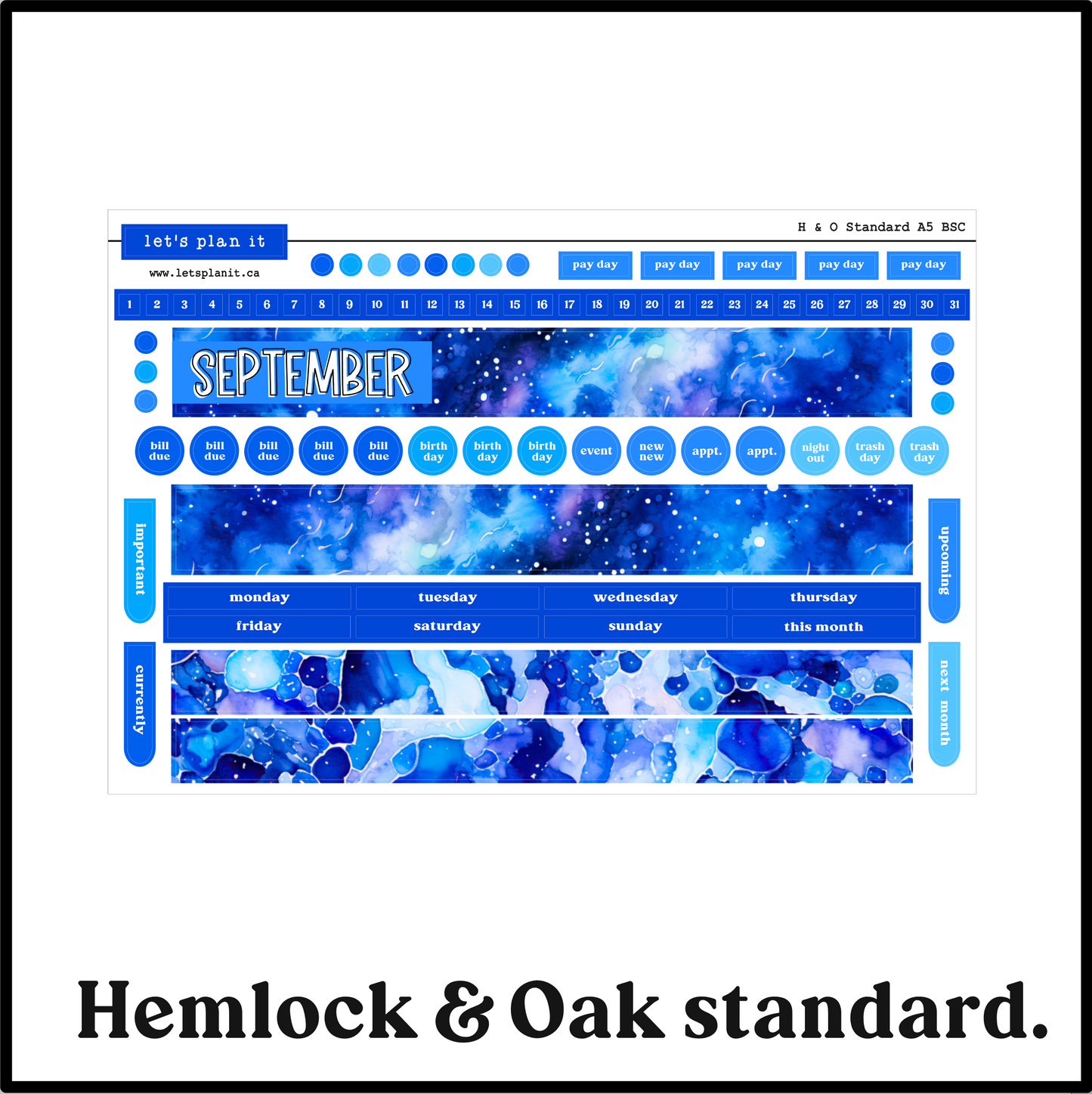 Monthly Kit: September birthstone | 8 layout options | September or Blank