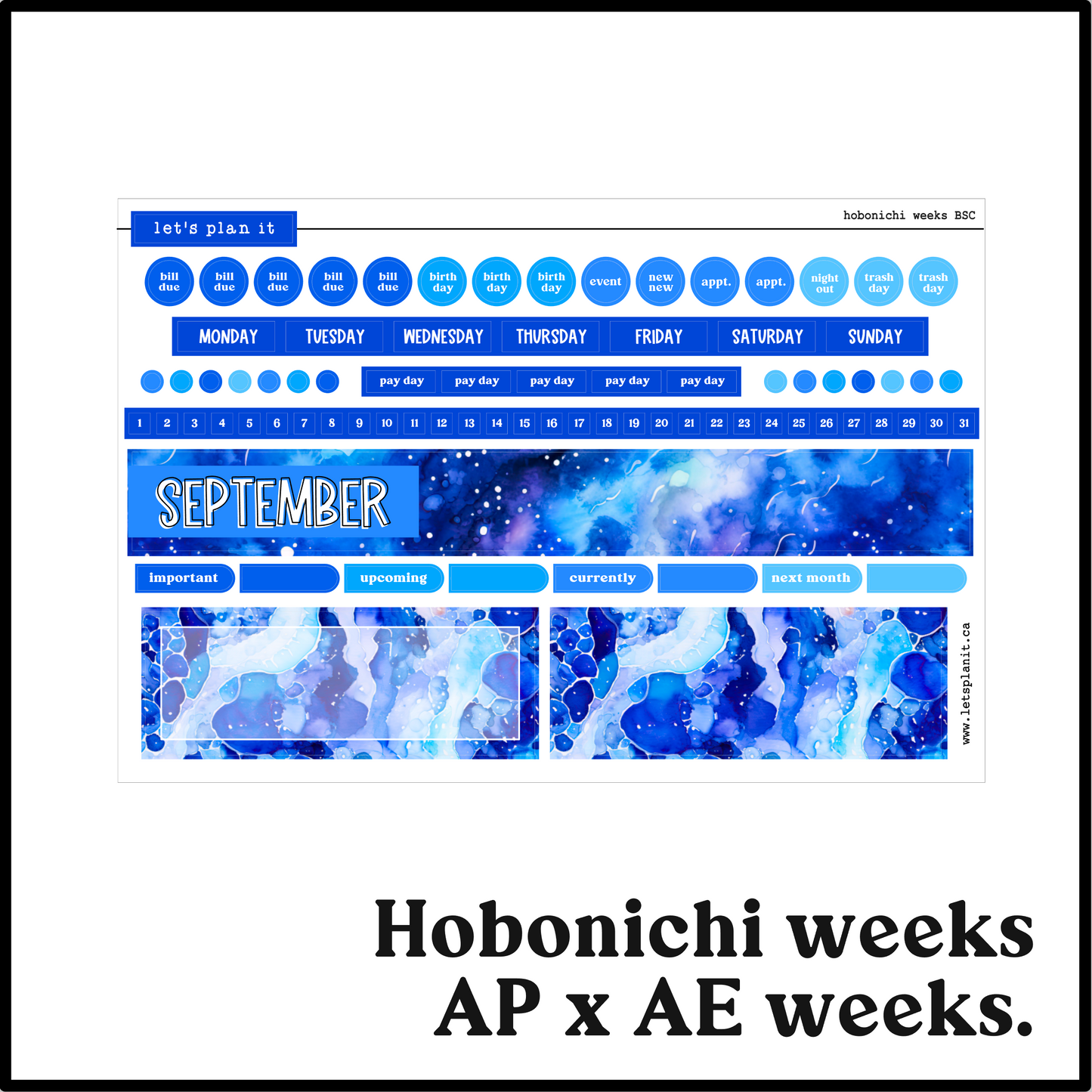 Monthly Kit: September birthstone | 8 layout options | September or Blank