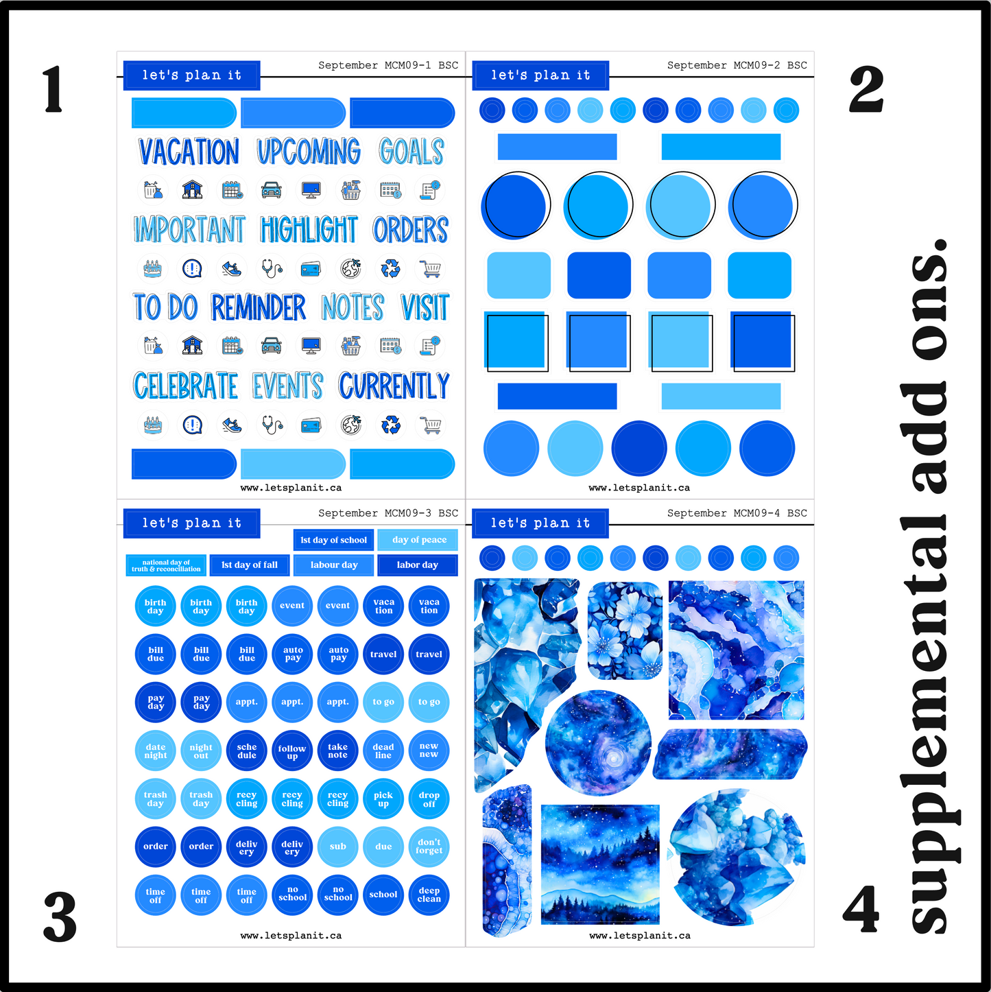 Monthly Kit: September birthstone | 8 layout options | September or Blank