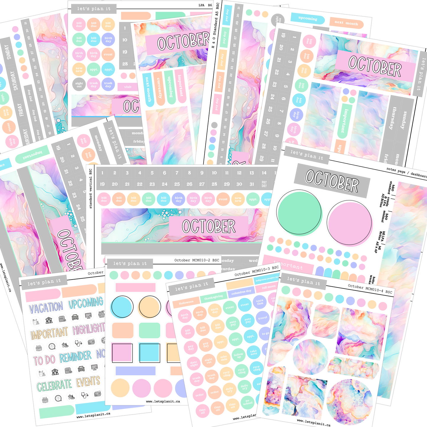 Monthly Kit: October birthstone | 8 layout options | October or Blank