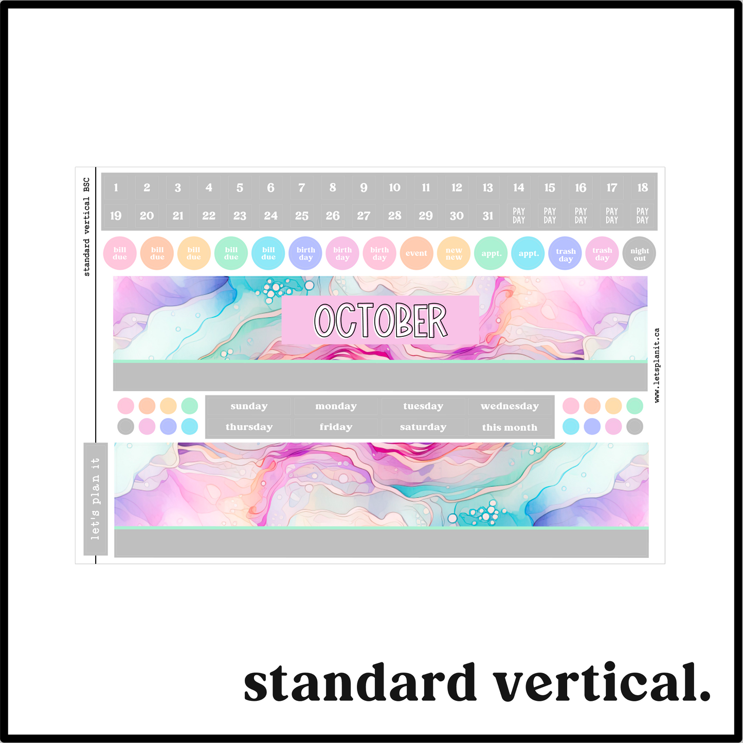 Monthly Kit: October birthstone | 8 layout options | October or Blank