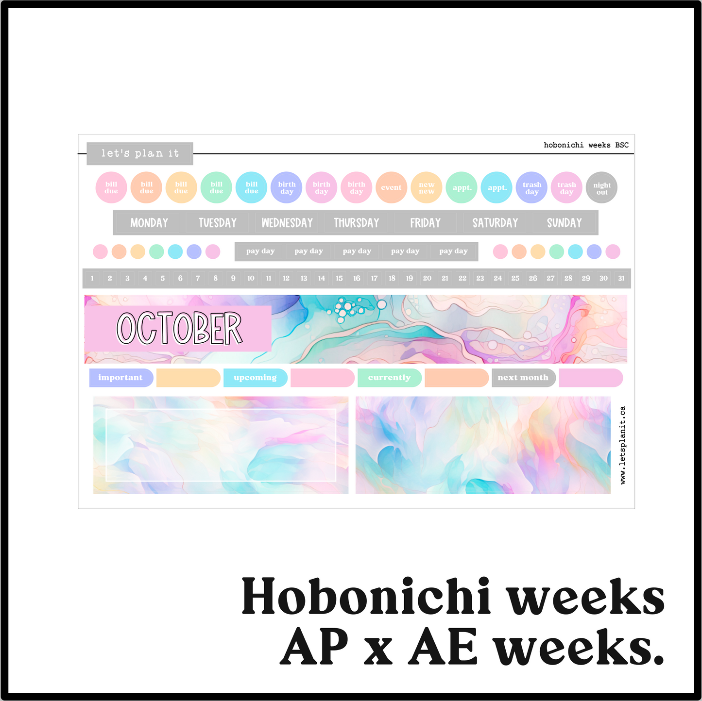 Monthly Kit: October birthstone | 8 layout options | October or Blank