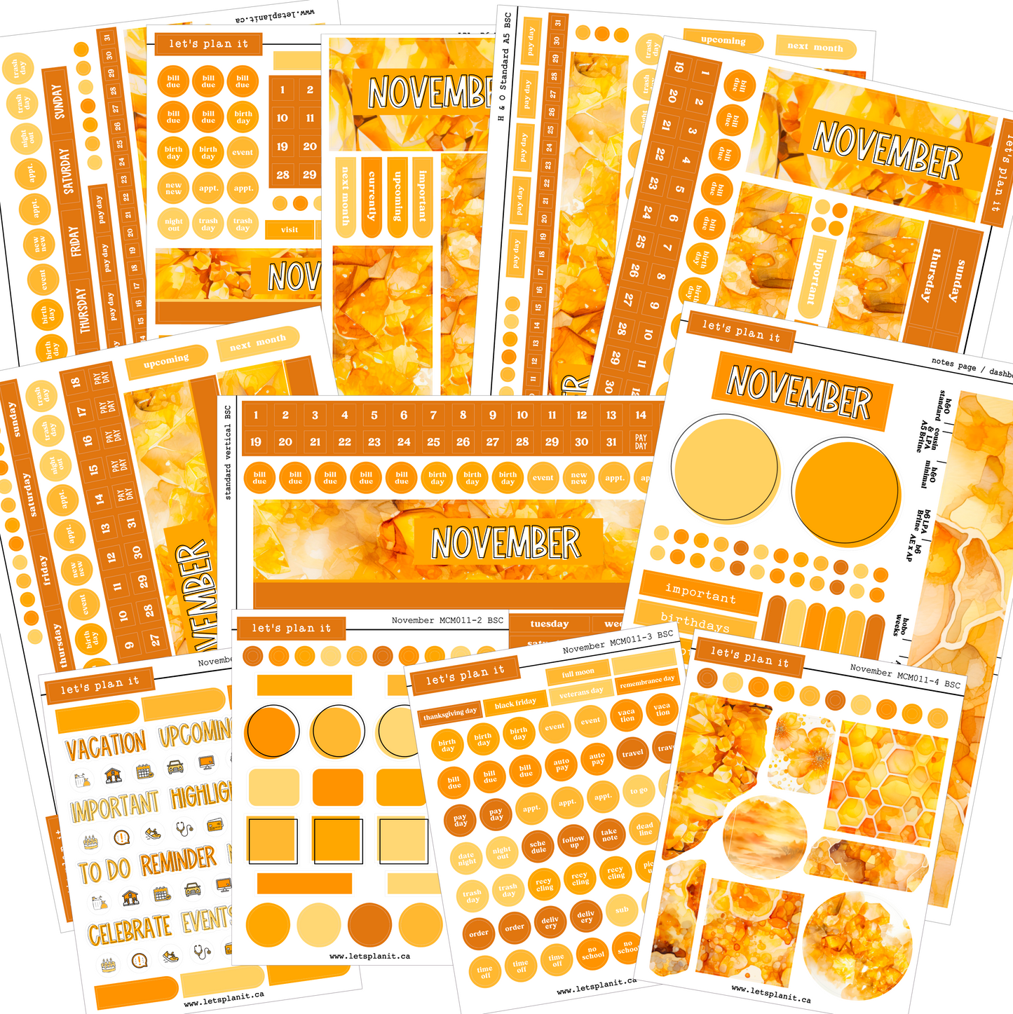 Monthly Kit: November birthstone | 8 layout options | November or Blank