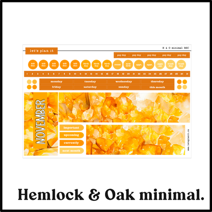 Monthly Kit: November birthstone | 8 layout options | November or Blank