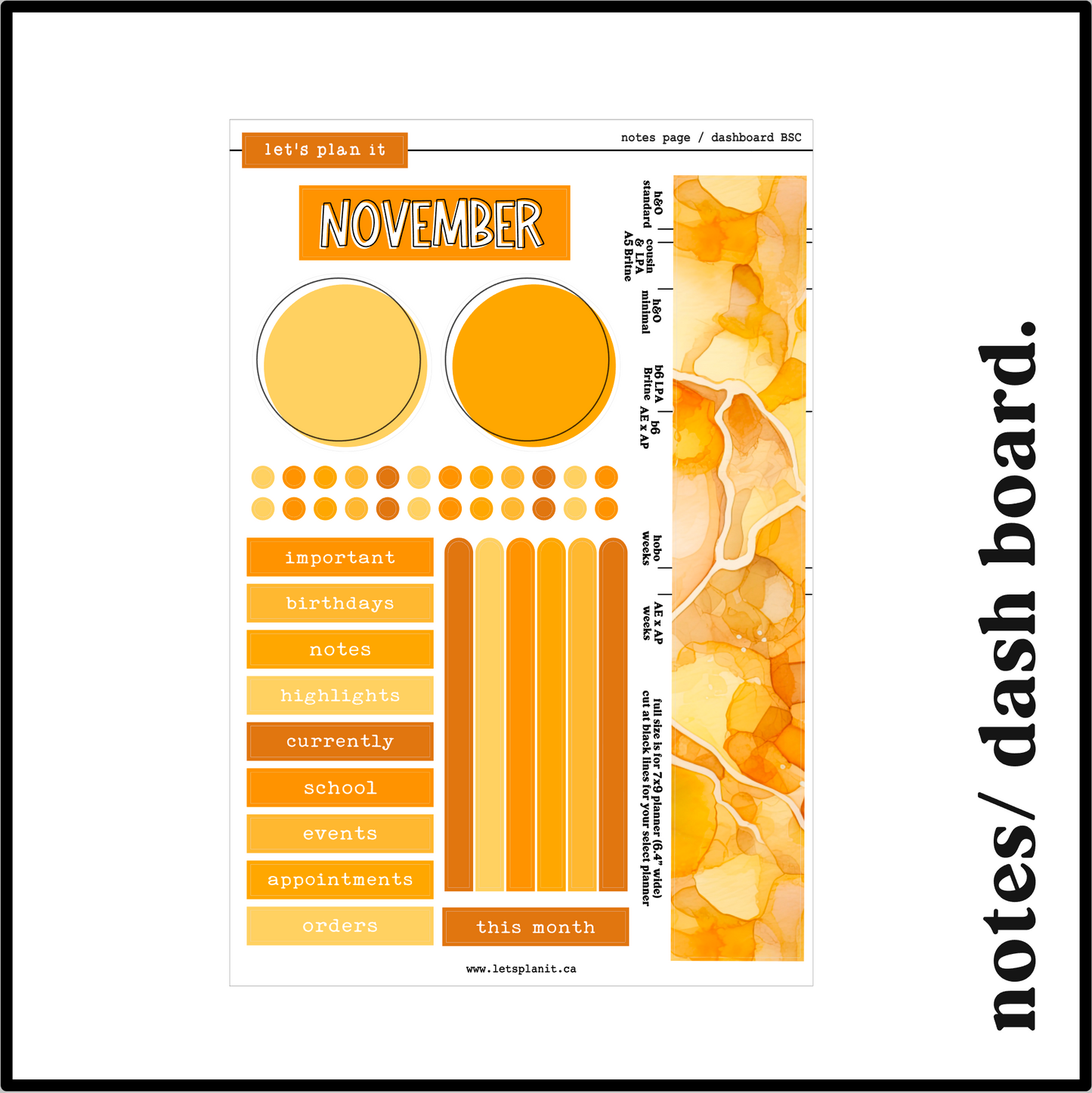 Monthly Kit: November birthstone | 8 layout options | November or Blank