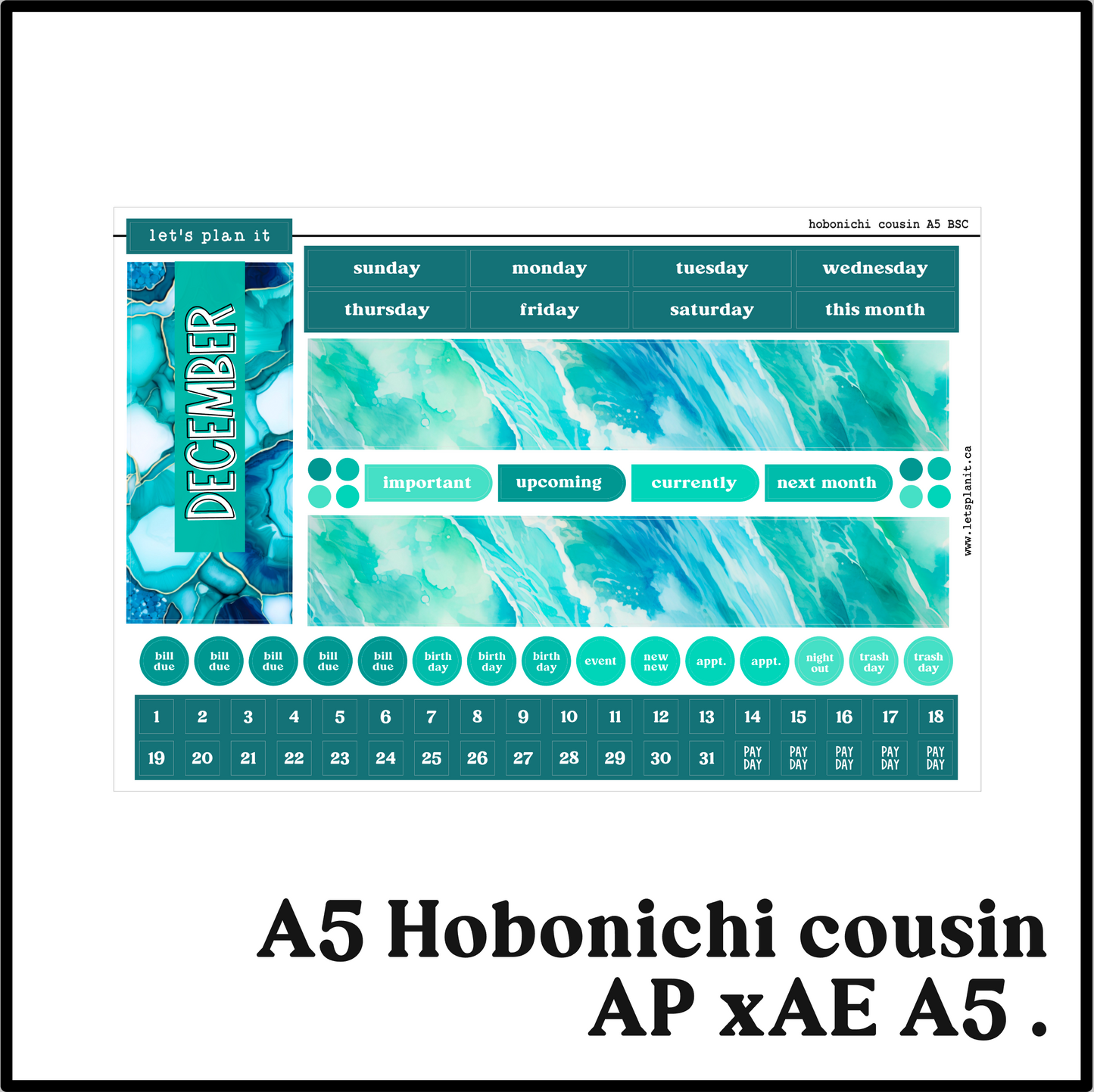 Monthly Kit: December birthstone | 8 layout options | December or Blank