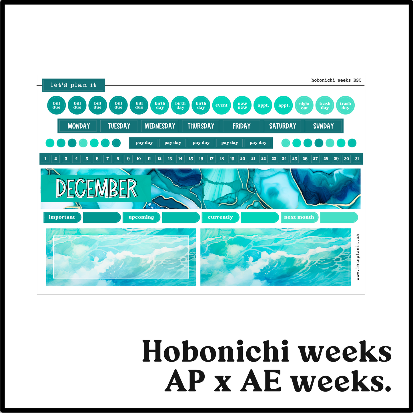 Monthly Kit: December birthstone | 8 layout options | December or Blank