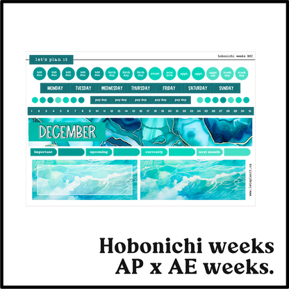 Monthly Kit: December birthstone | 8 layout options | December or Blank