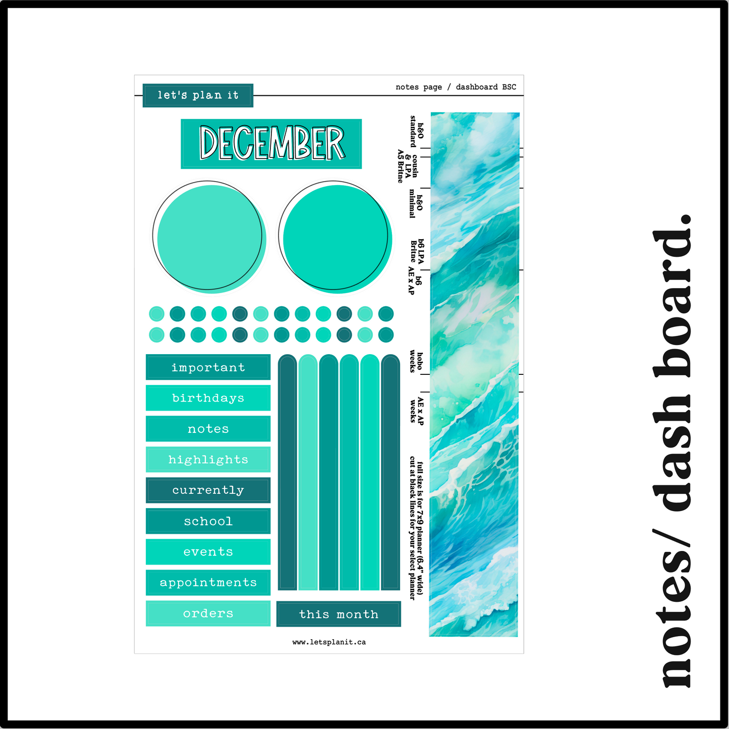 Monthly Kit: December birthstone | 8 layout options | December or Blank