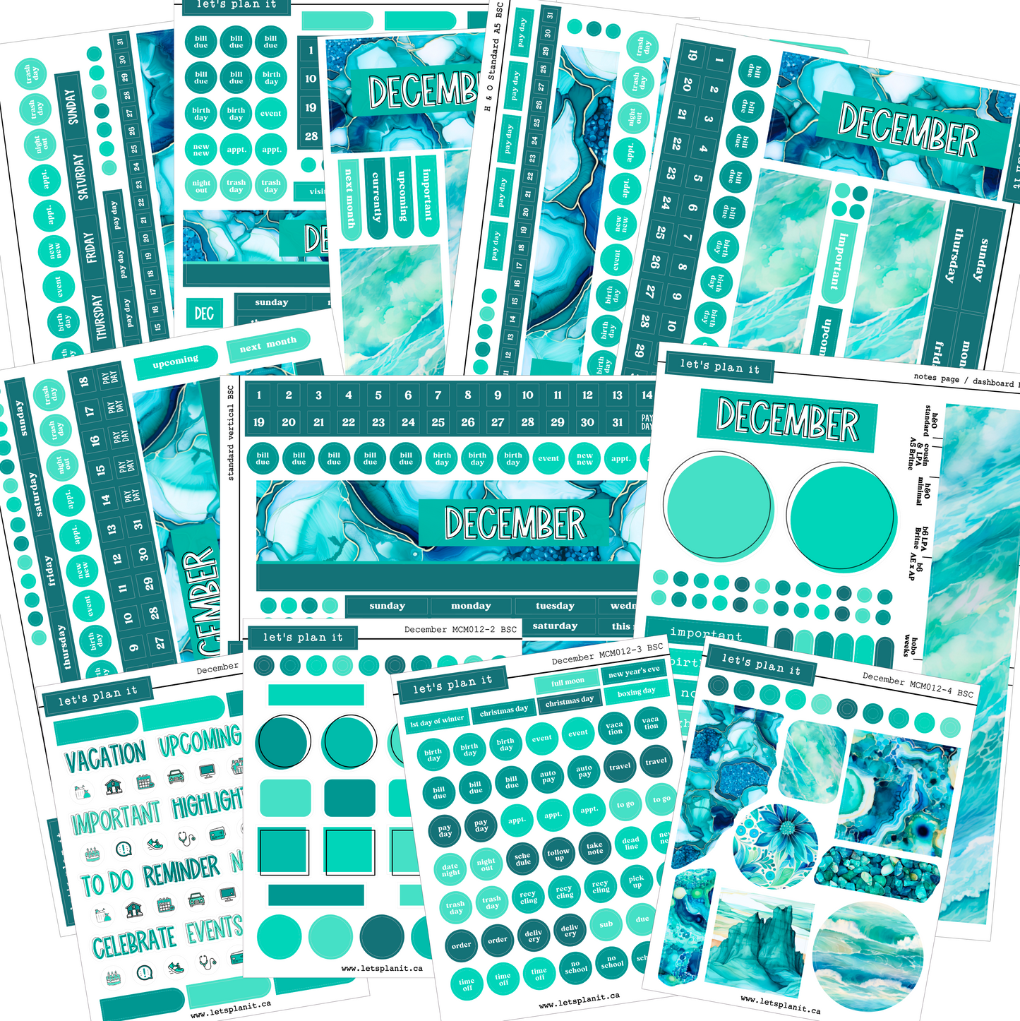 Monthly Kit: December birthstone | 8 layout options | December or Blank