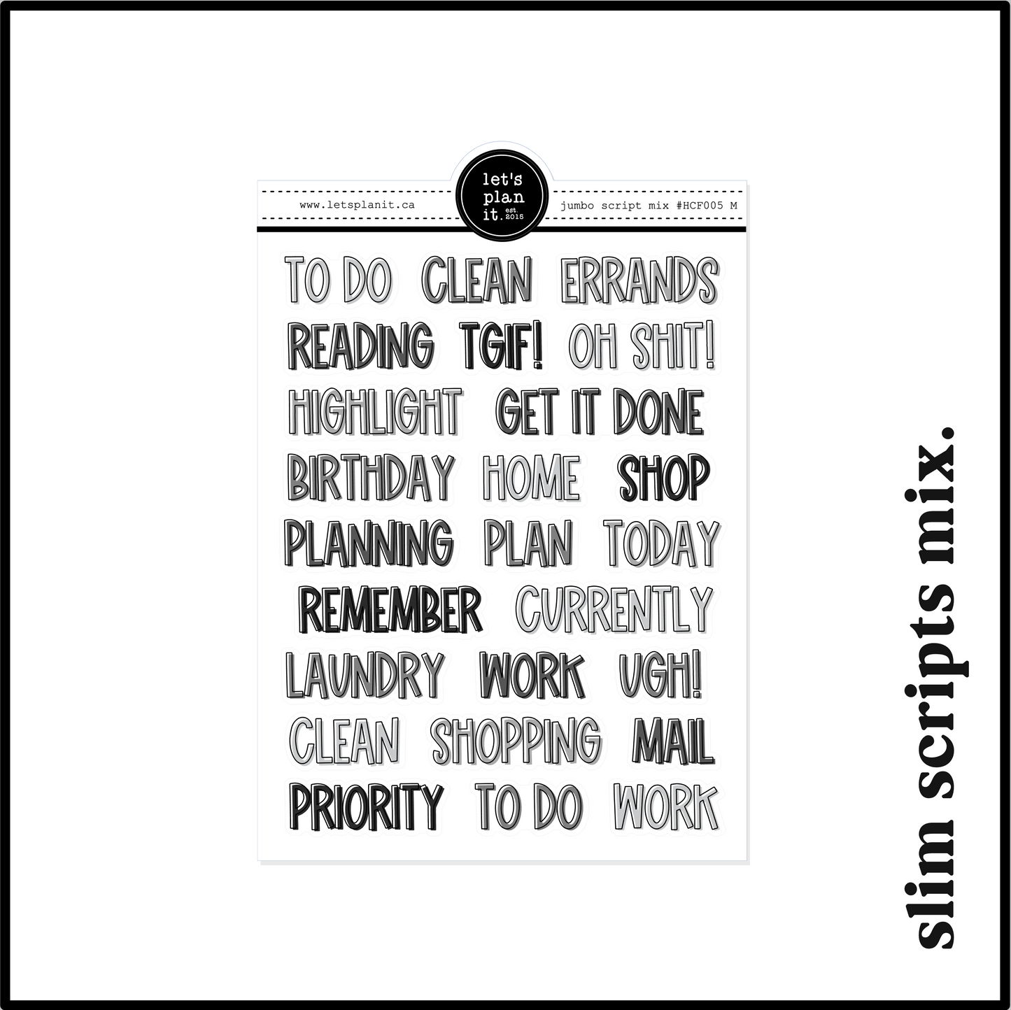 MONOCHROME /B&W FUNCTIONALS | Planning Essentials