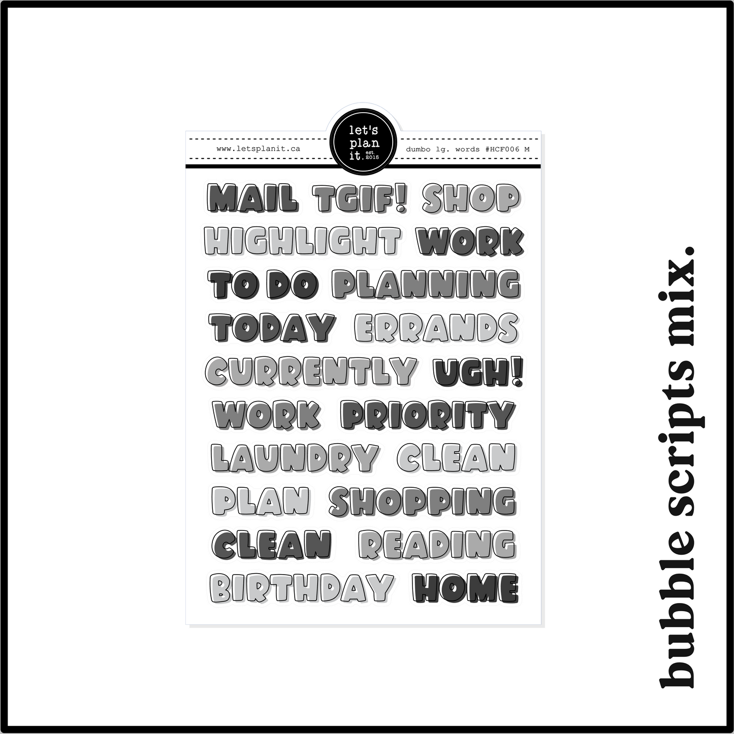 MONOCHROME /B&W FUNCTIONALS | Planning Essentials