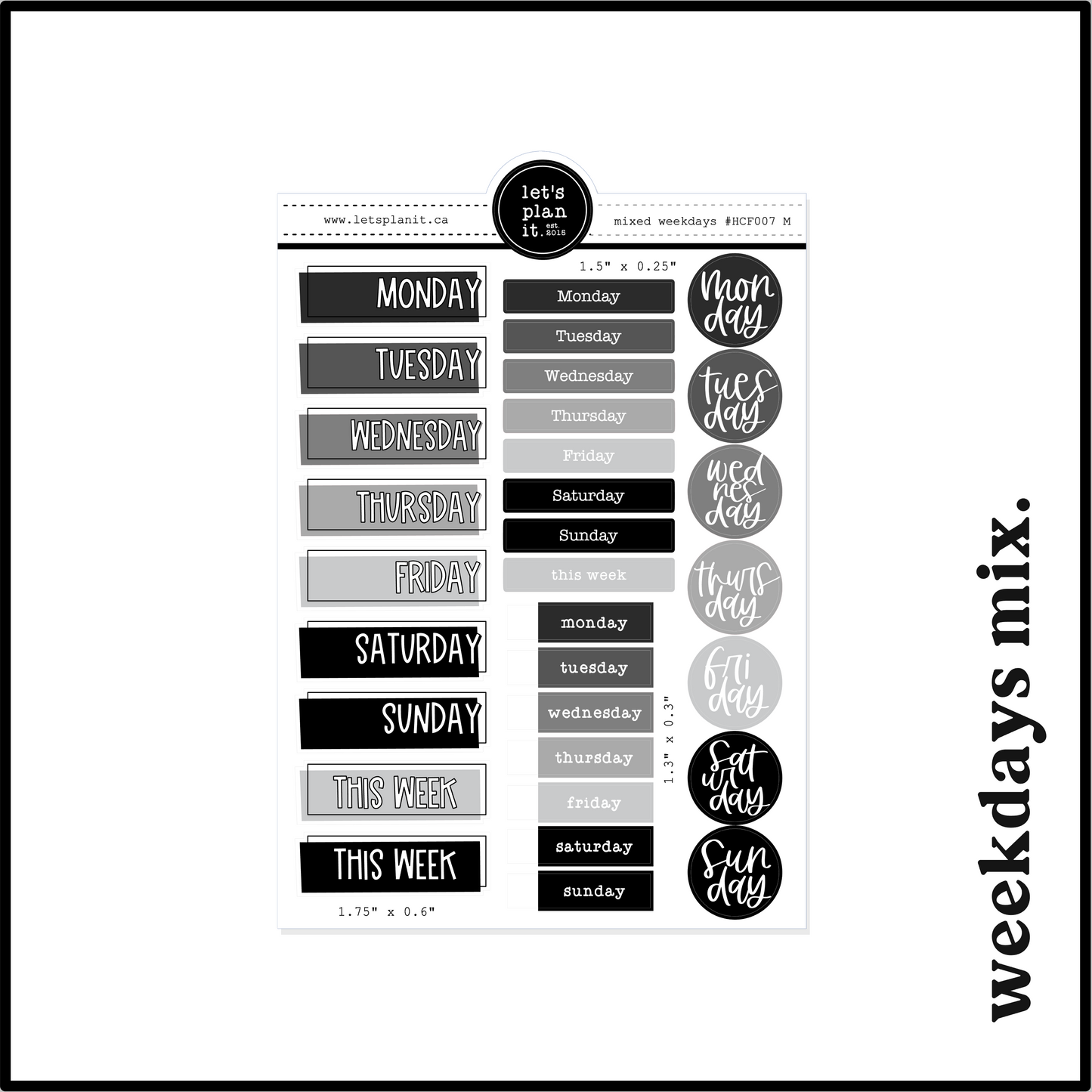 MONOCHROME /B&W FUNCTIONALS | Planning Essentials