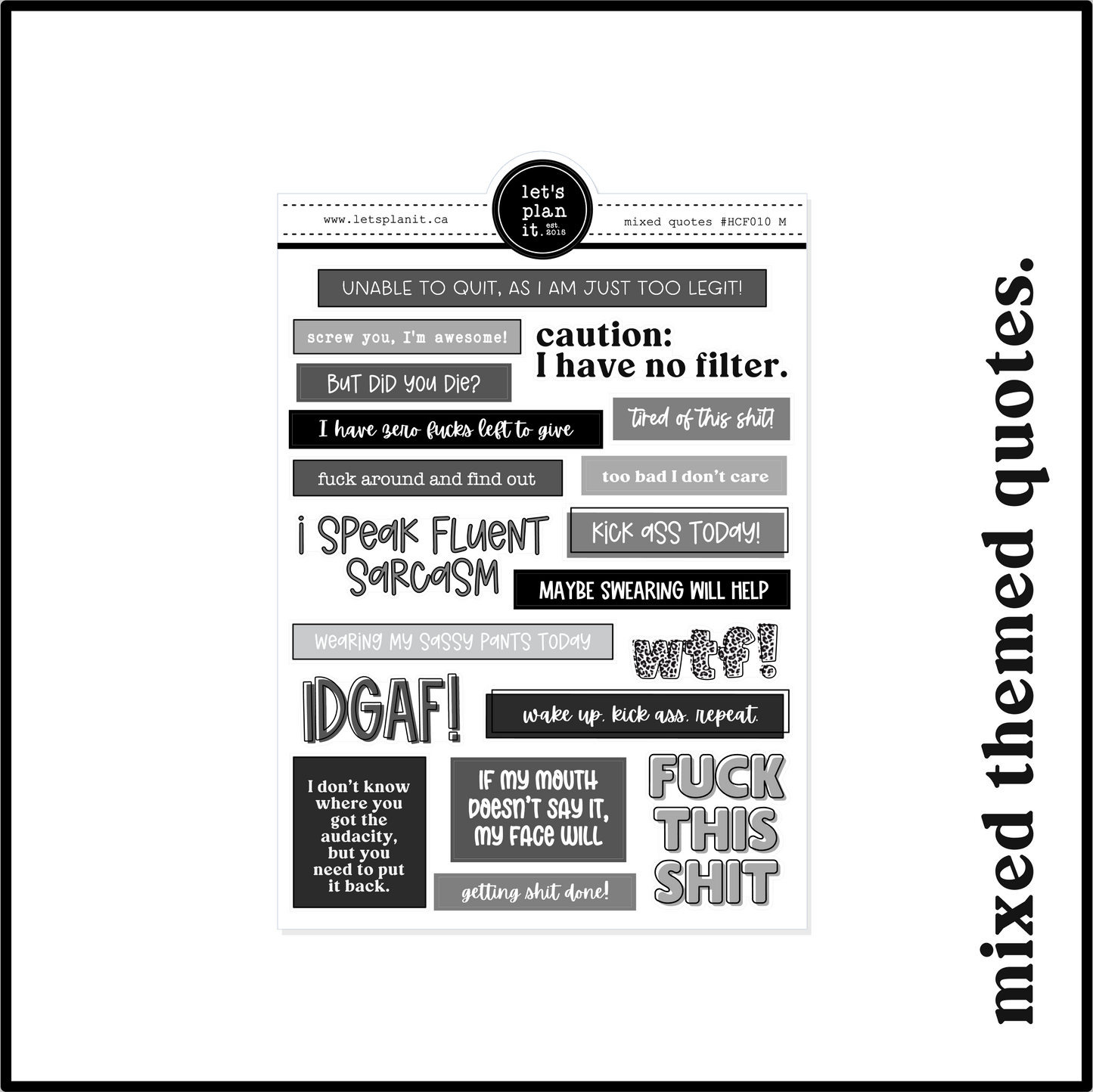 MONOCHROME /B&W FUNCTIONALS | Planning Essentials