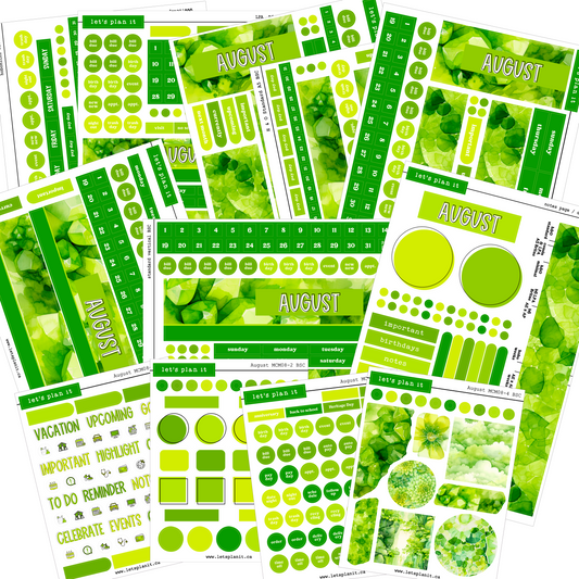 Monthly Kit: August birthstone | 8 layout options | August or Blank