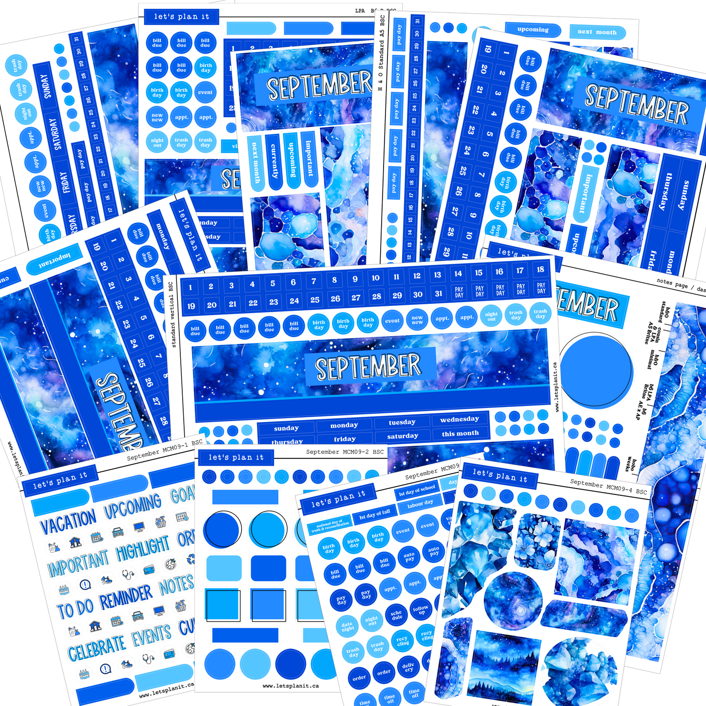 Monthly Kit: September birthstone | 8 layout options | September or Blank