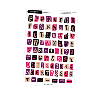 Ransom Alphabet Letters & Words | Pink Purple | 2 paper types