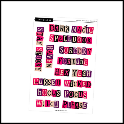 Ransom Alphabet Letters & Words | Pink Purple | 2 paper types