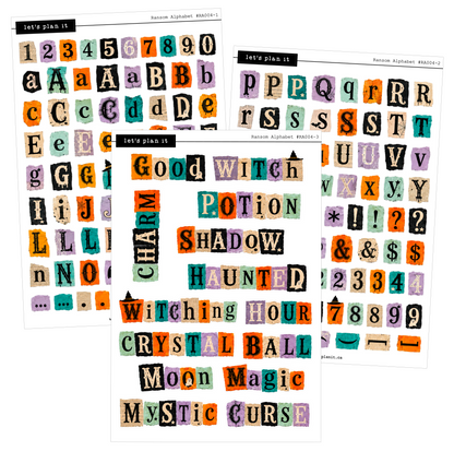 Ransom Alphabet Letters & Words | Teal Orange | 2 paper types