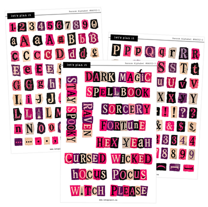Ransom Alphabet Letters & Words | Pink Purple | 2 paper types
