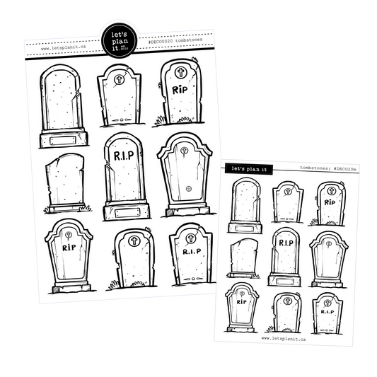 Tombstones | 2 paper types | 2 sizes | Deco