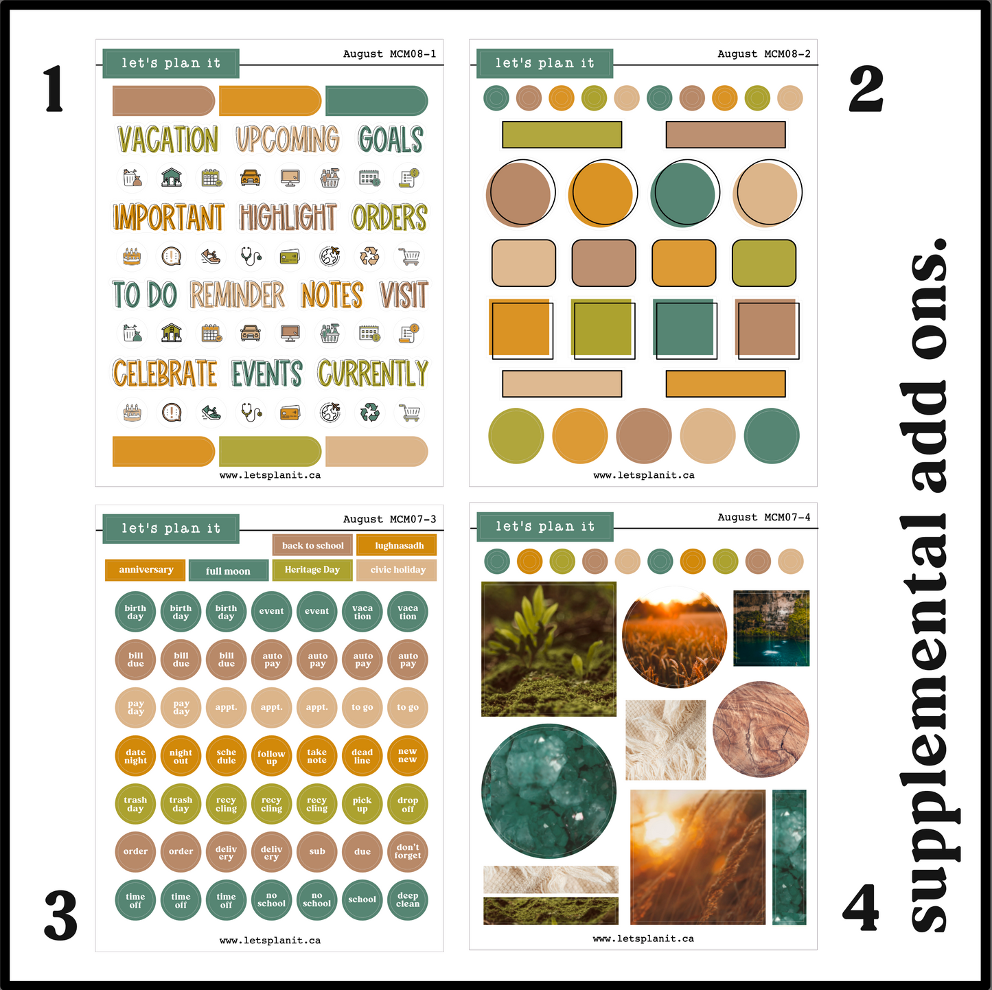 Monthly Kit: August | 8 layout options | August or Blank