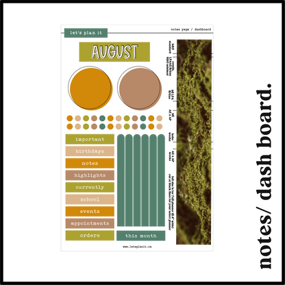 Monthly Kit: August | 8 layout options | August or Blank