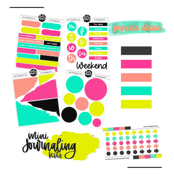 Mini Journaling Kit | POPSICLE STAND | 2 paper types | Planner Stickers