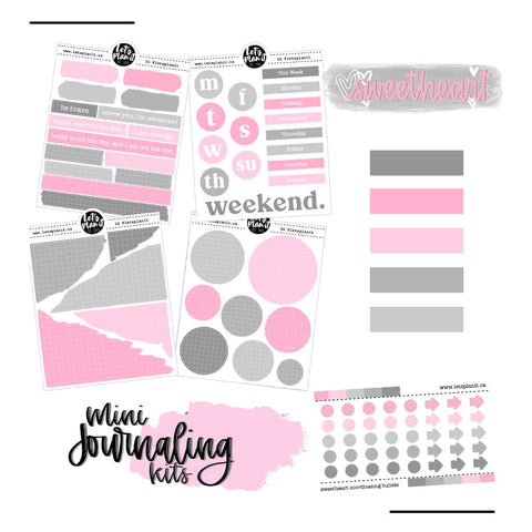 Mini Journaling Kit | SWEETHEART | 2 paper types | Planner Stickers