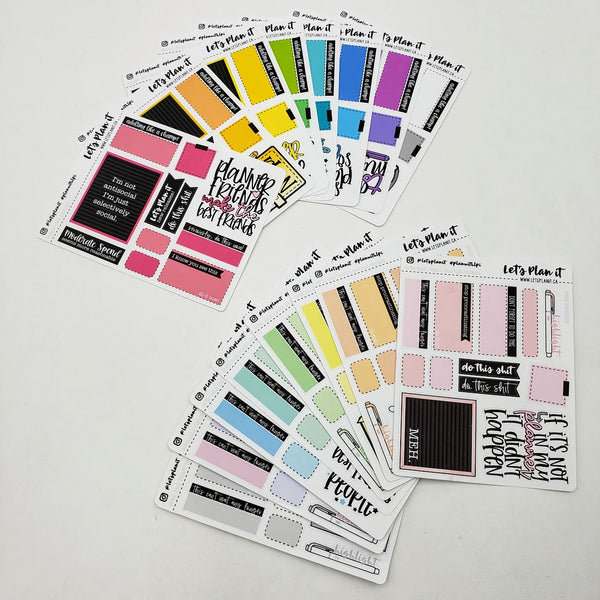 Rainbow sampler sheets | Planner stickers