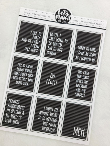 Funny/ Sassy letter boards