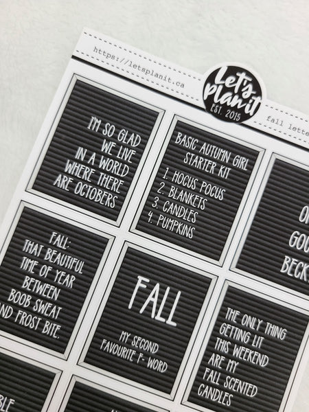 Funny/ Sassy Fall letter boards