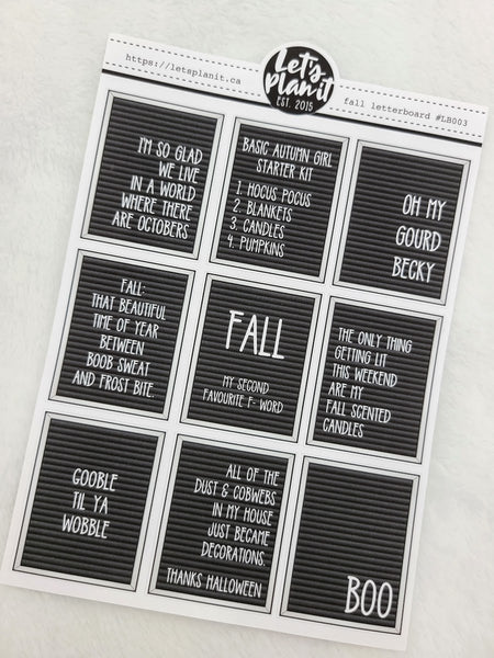 Funny/ Sassy Fall letter boards