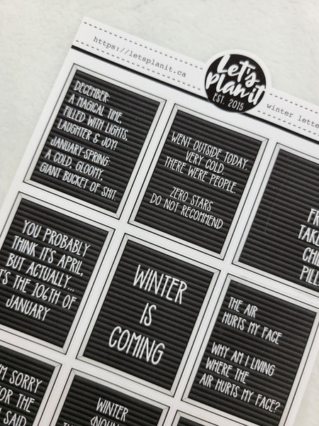 Funny/ Sassy Winter letter boards