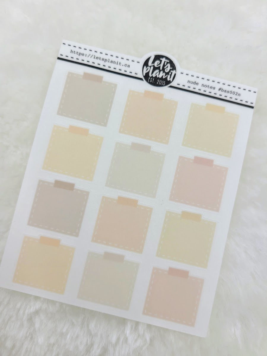 Mini sheets | STICKY NOTE | transparent or matte | planner stickers.