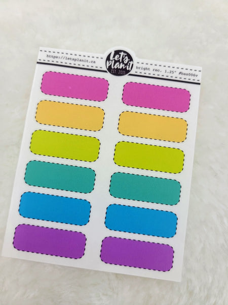 Mini sheets | 1.25" BOX LABELS | transparent or matte | planner stickers.