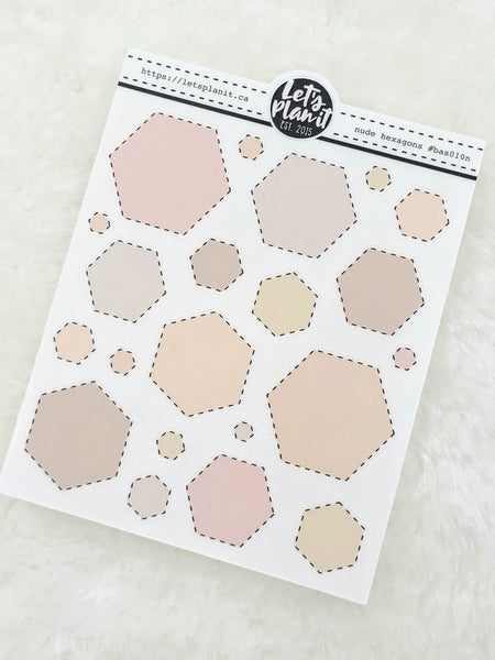 Mini sheets | HEXAGONS  transparent or matte | planner stickers.
