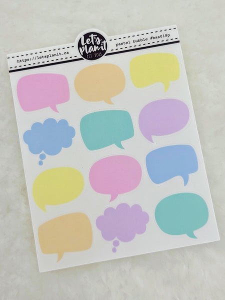 Mini sheets | SPEECH BUBBLES |  transparent or matte | planner stickers.