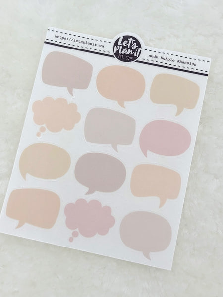 Mini sheets | SPEECH BUBBLES |  transparent or matte | planner stickers.